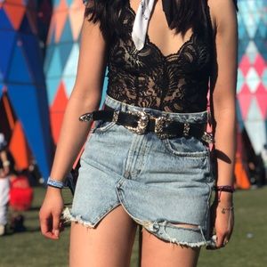 Zara denim mini skirt